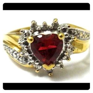 Heart shaped ruby ring